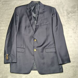 42L LAUREN RALPH LAUREN Navy Blazer Gold Buttons Estate-Prep Legacy-Wealth 42 L